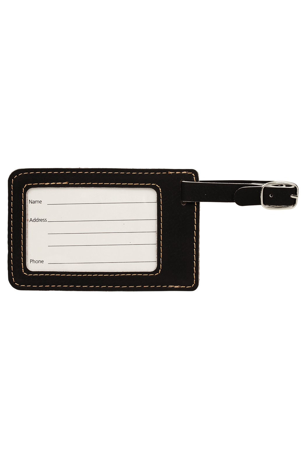 4 1/4" x 2 3/4" Laserable Leatherette Luggage Tag