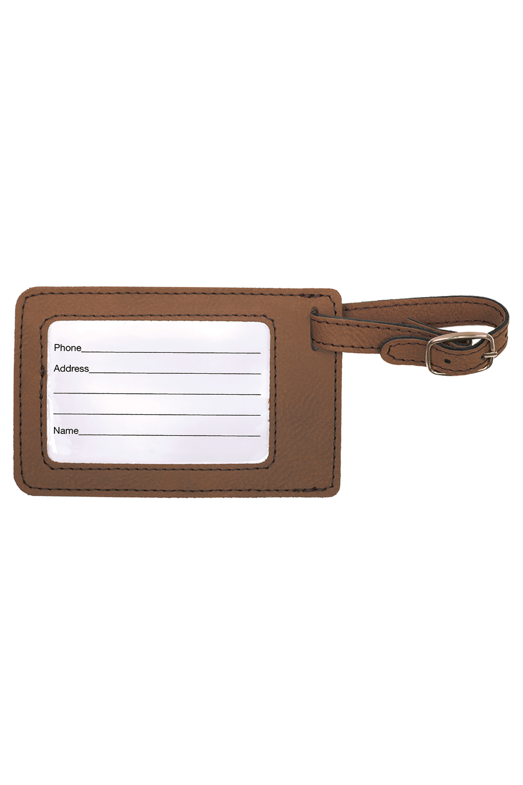 4 1/4" x 2 3/4" Laserable Leatherette Luggage Tag