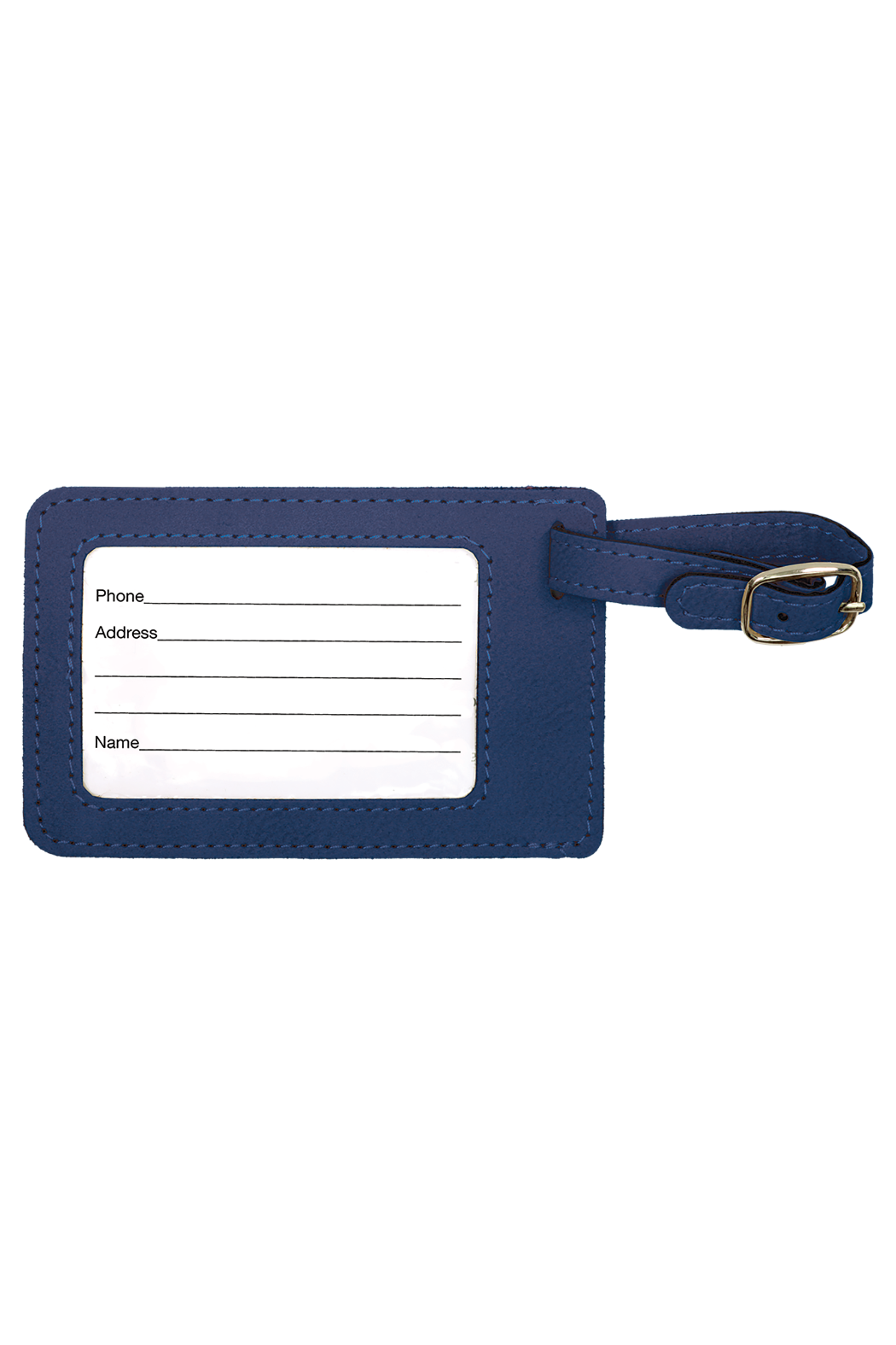 4 1/4" x 2 3/4" Laserable Leatherette Luggage Tag