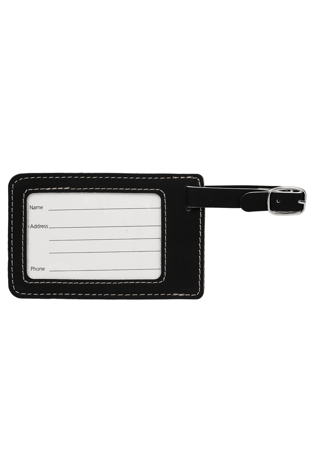 4 1/4" x 2 3/4" Laserable Leatherette Luggage Tag