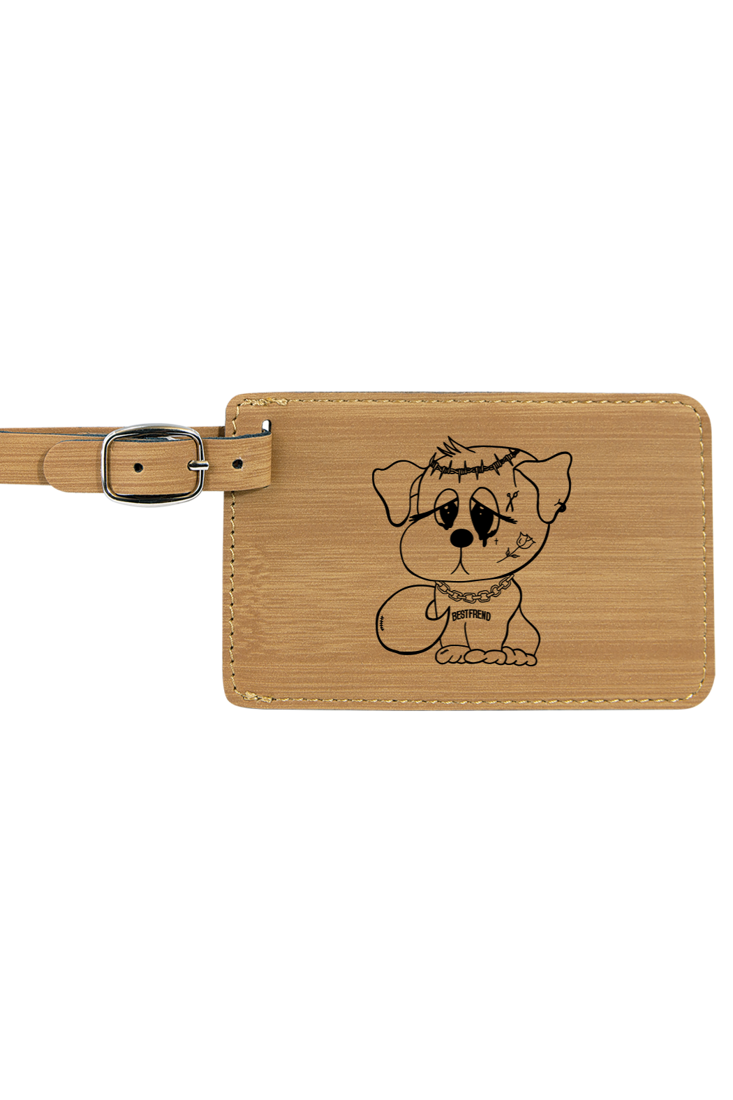 4 1/4" x 2 3/4" Laserable Leatherette Luggage Tag