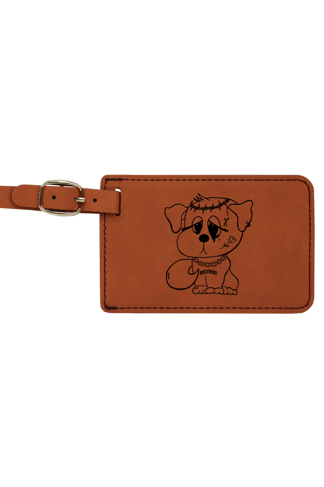4 1/4" x 2 3/4" Laserable Leatherette Luggage Tag