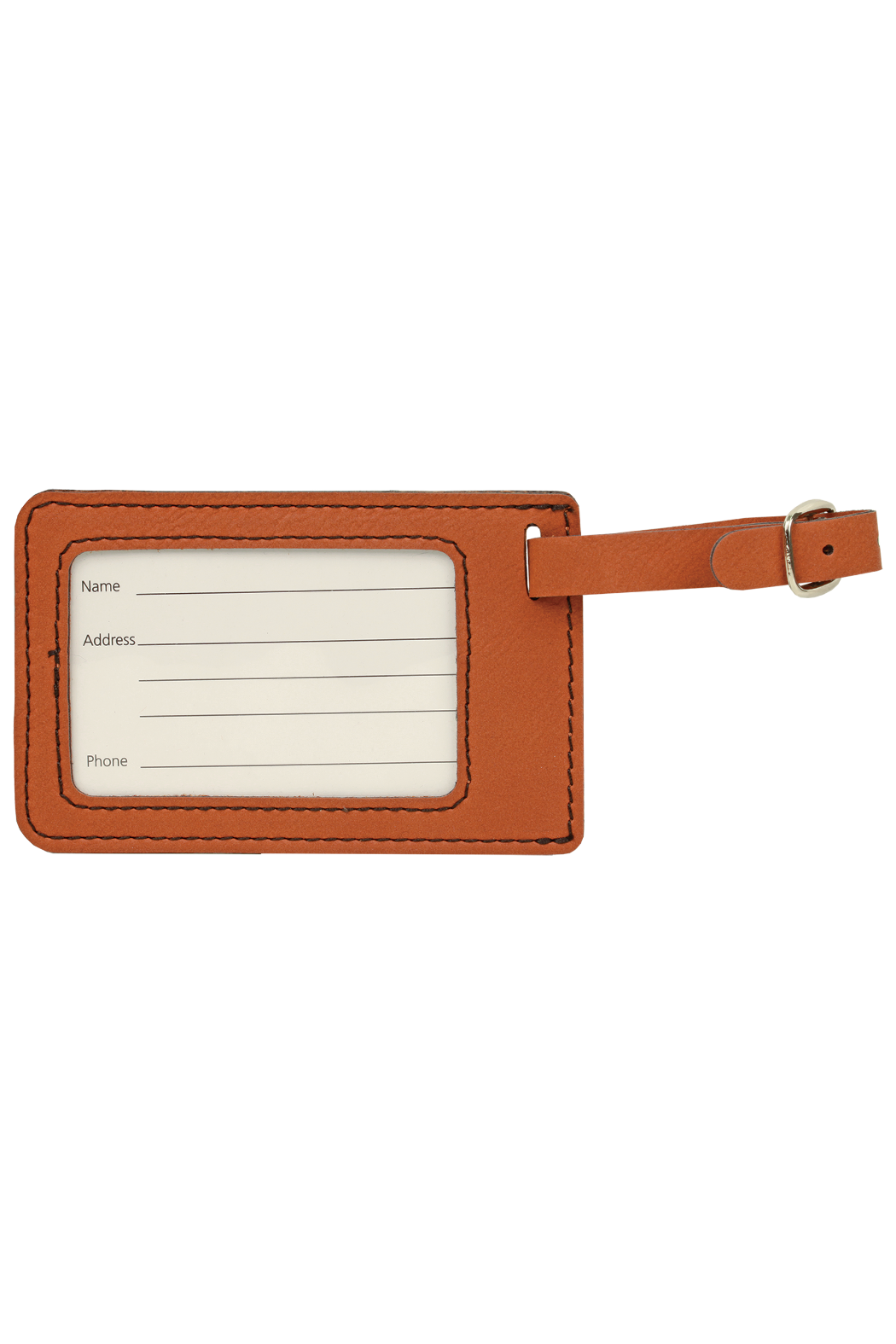 4 1/4" x 2 3/4" Laserable Leatherette Luggage Tag