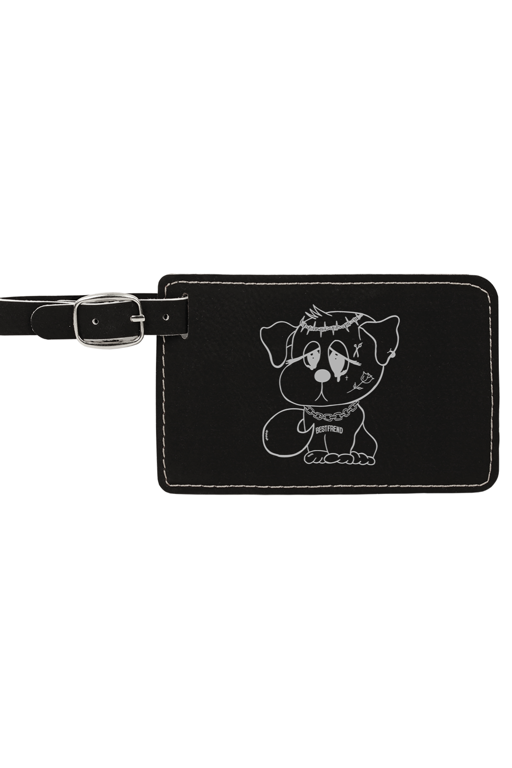 4 1/4" x 2 3/4" Laserable Leatherette Luggage Tag