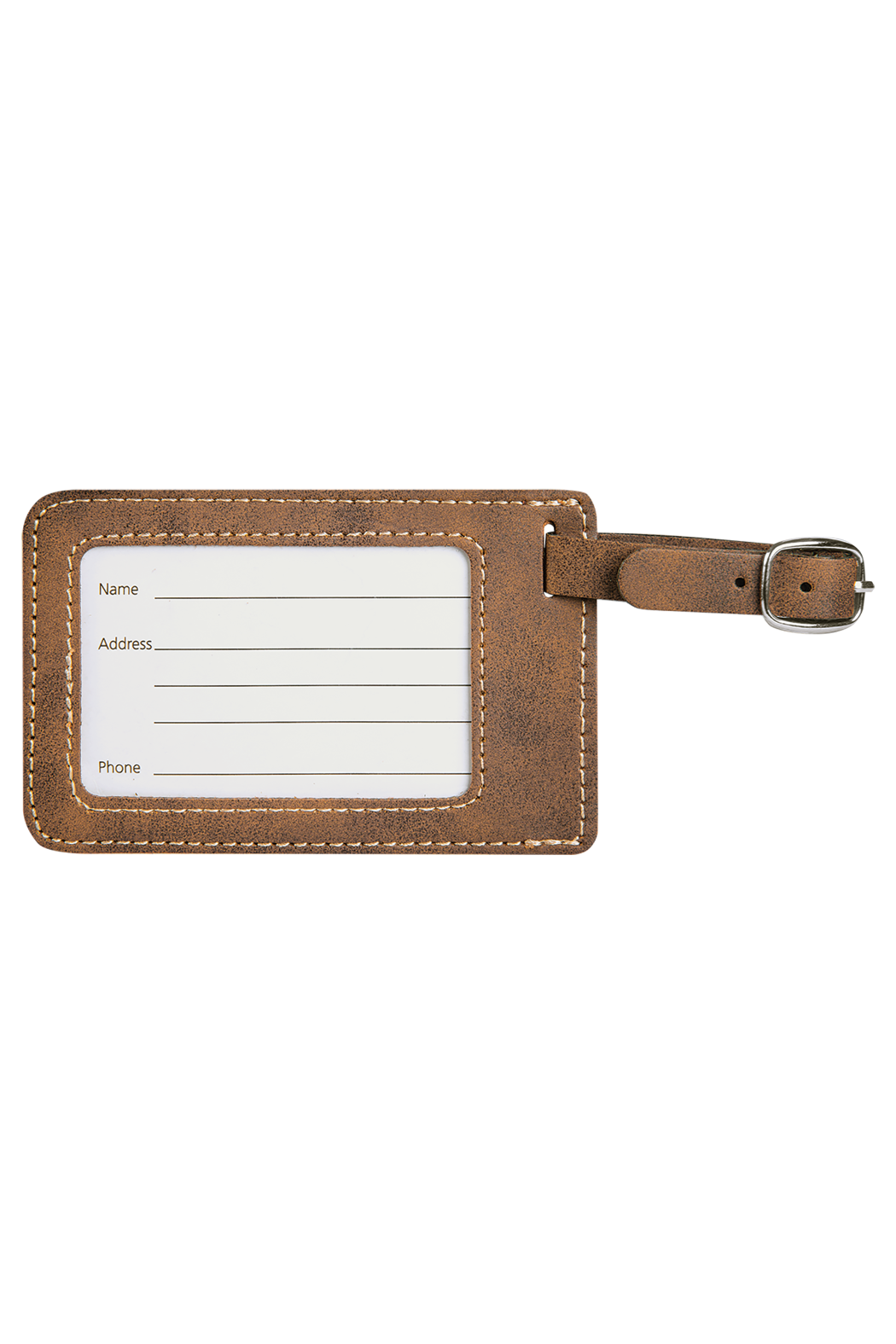 4 1/4" x 2 3/4" Laserable Leatherette Luggage Tag