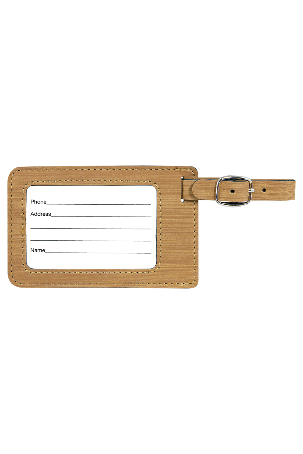 4 1/4" x 2 3/4" Laserable Leatherette Luggage Tag