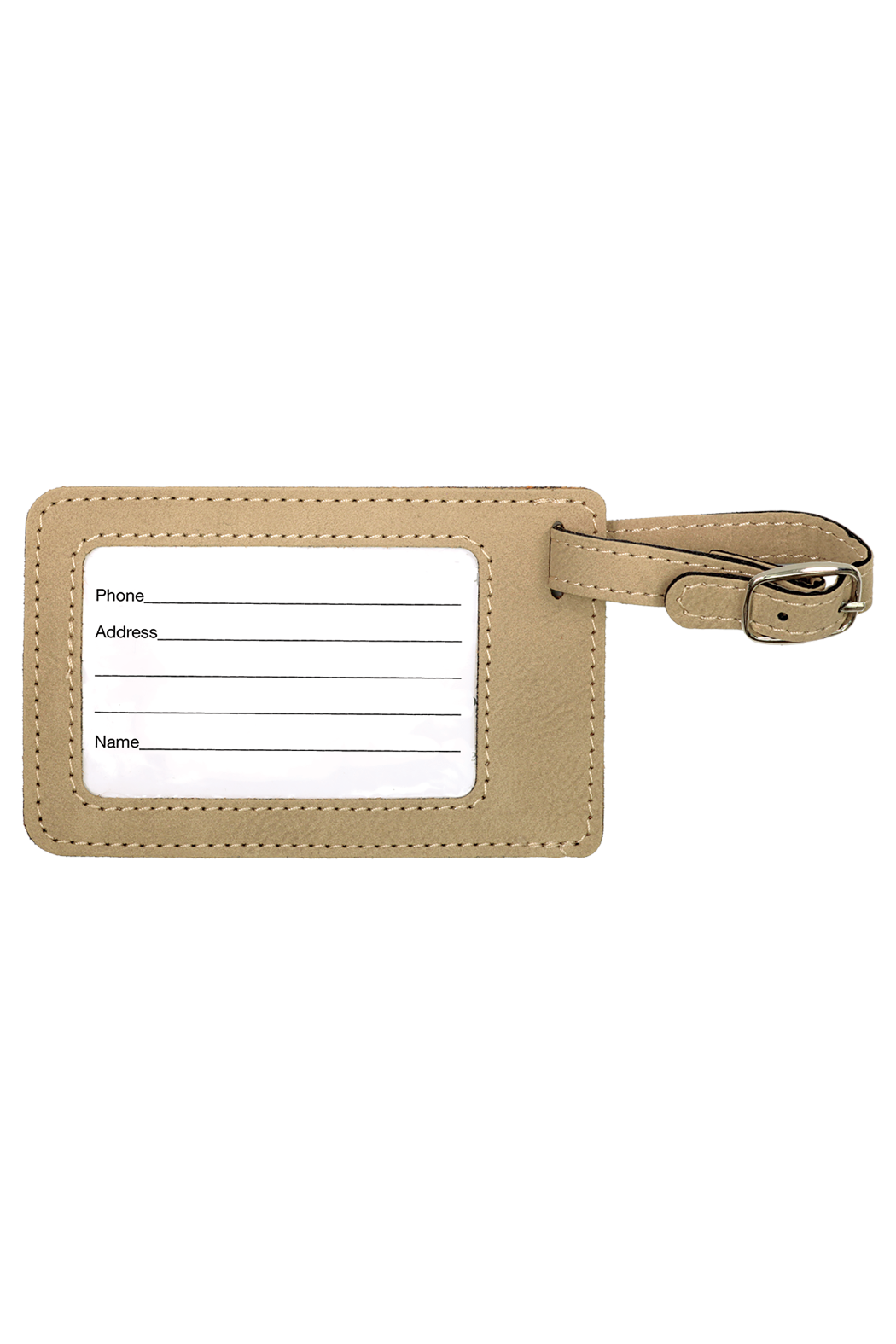 4 1/4" x 2 3/4" Laserable Leatherette Luggage Tag