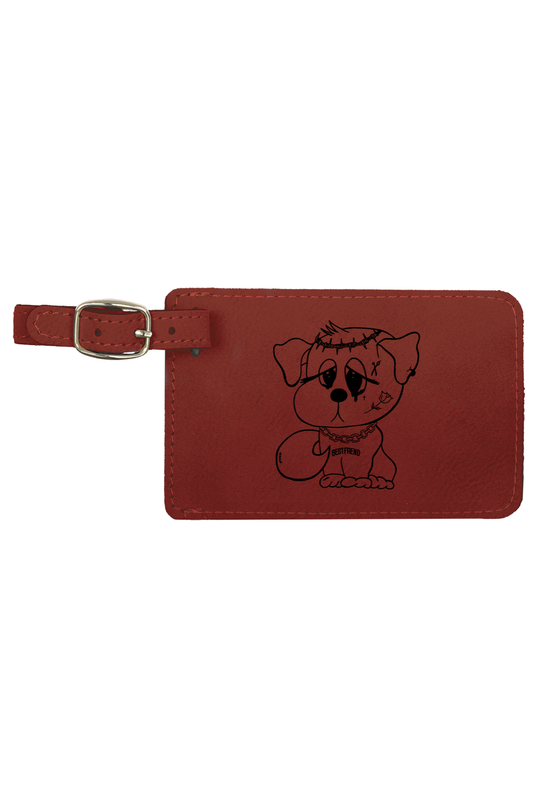 4 1/4" x 2 3/4" Laserable Leatherette Luggage Tag