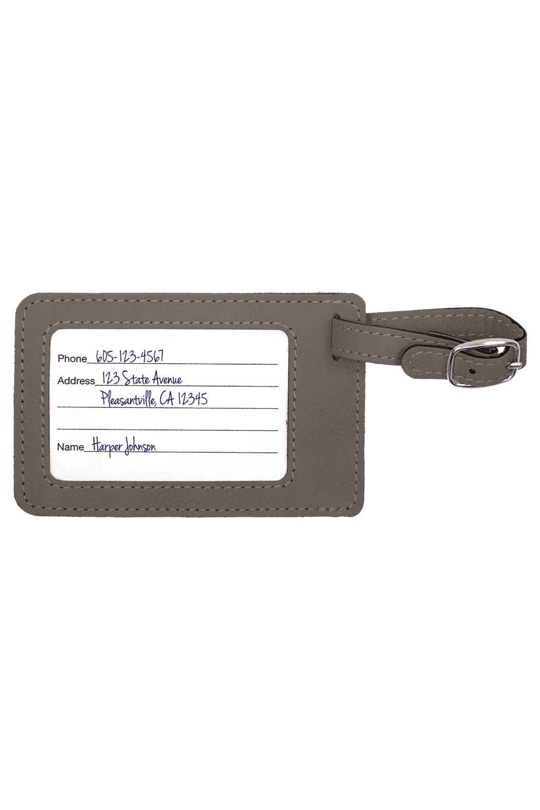 4 1/4" x 2 3/4" Laserable Leatherette Luggage Tag