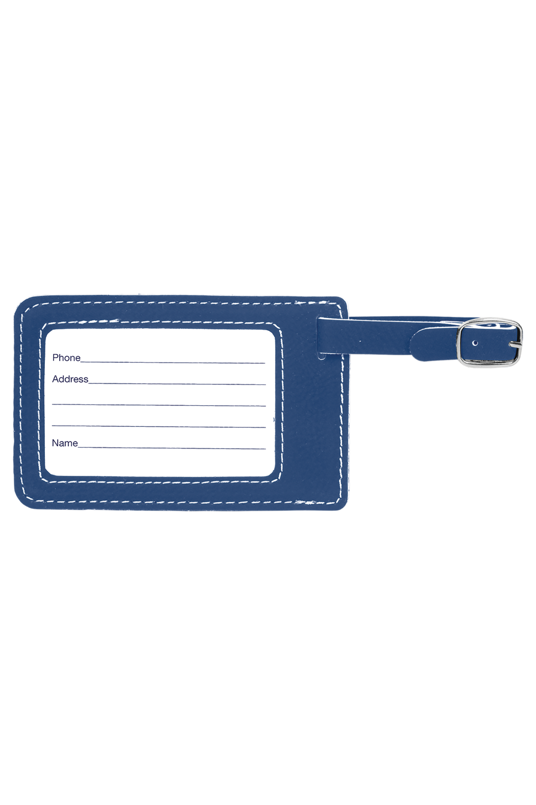 4 1/4" x 2 3/4" Laserable Leatherette Luggage Tag