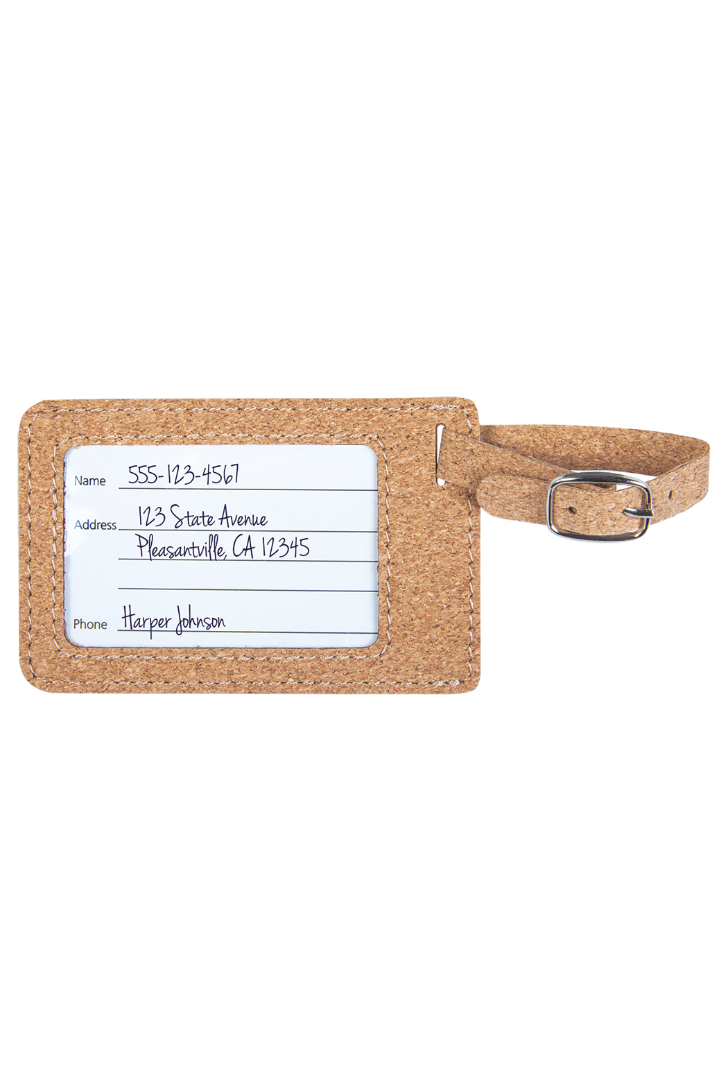 4 1/4" x 2 3/4" Laserable Leatherette Luggage Tag