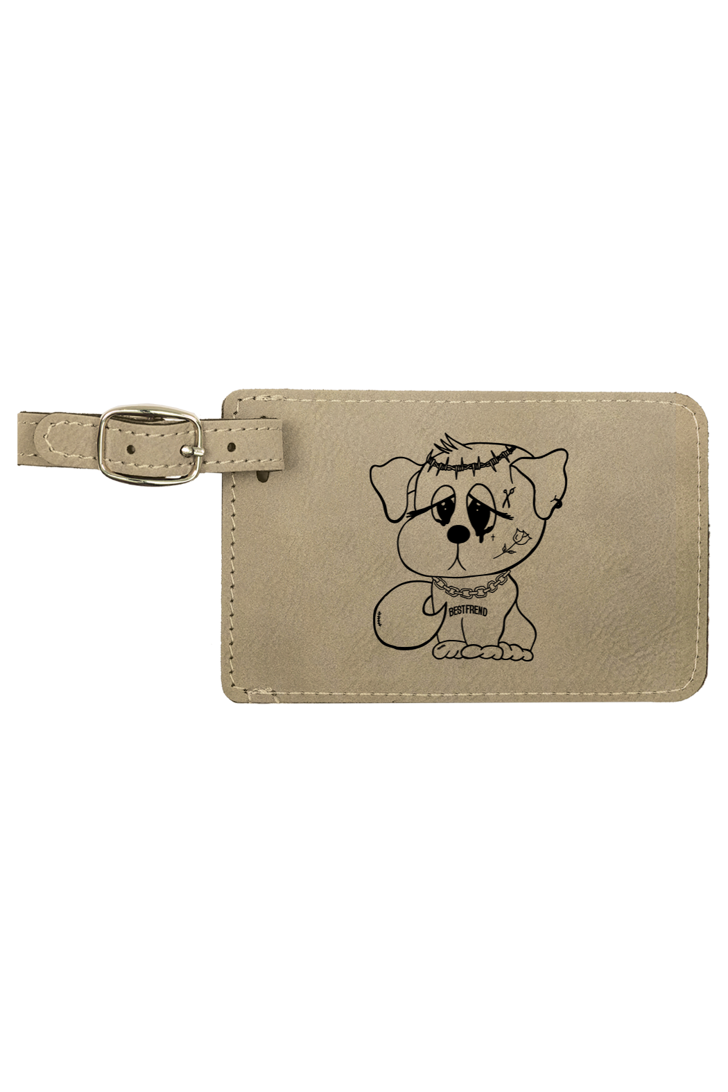 4 1/4" x 2 3/4" Laserable Leatherette Luggage Tag