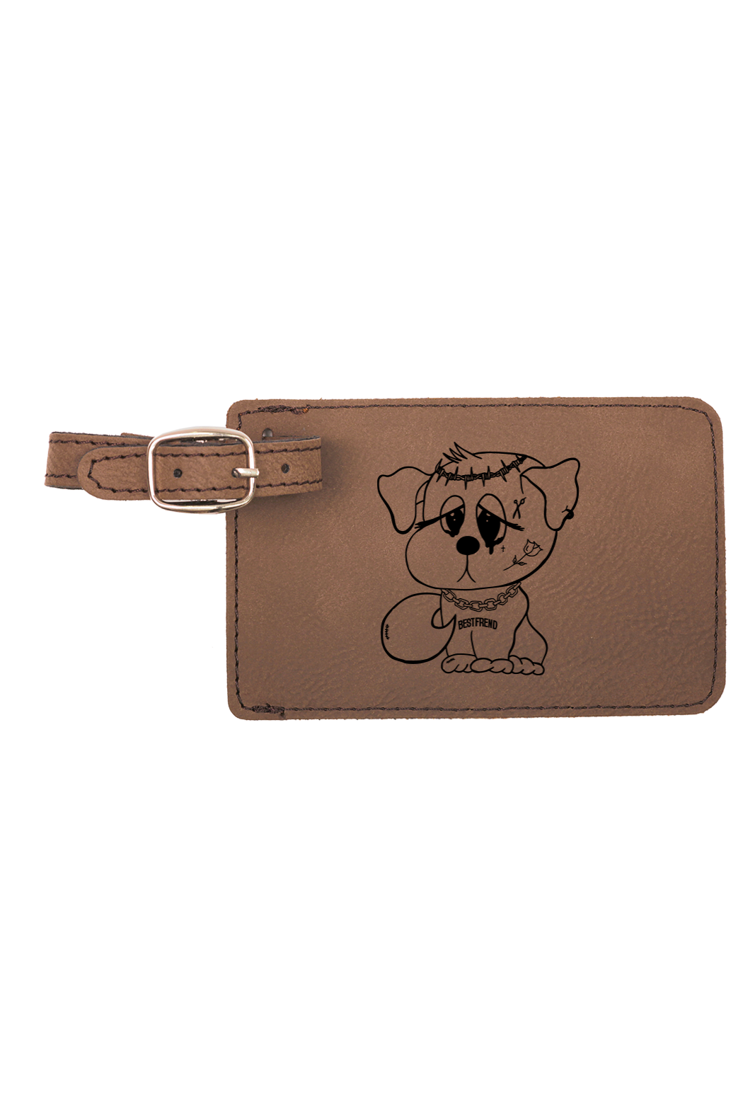 4 1/4" x 2 3/4" Laserable Leatherette Luggage Tag