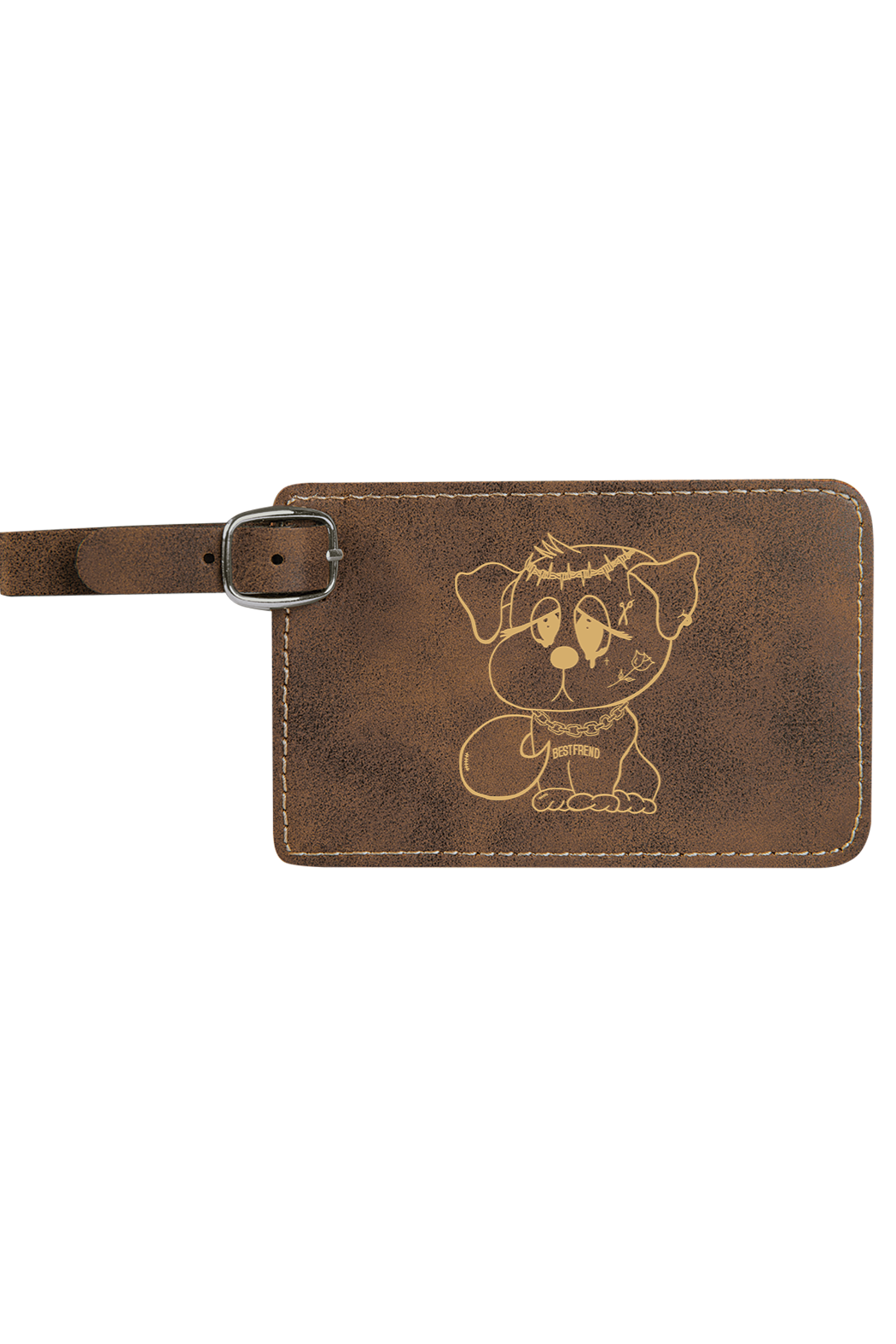 4 1/4" x 2 3/4" Laserable Leatherette Luggage Tag