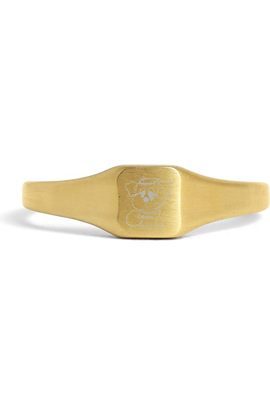 18K Gold PVD Stainless Steel Square Signet Ring