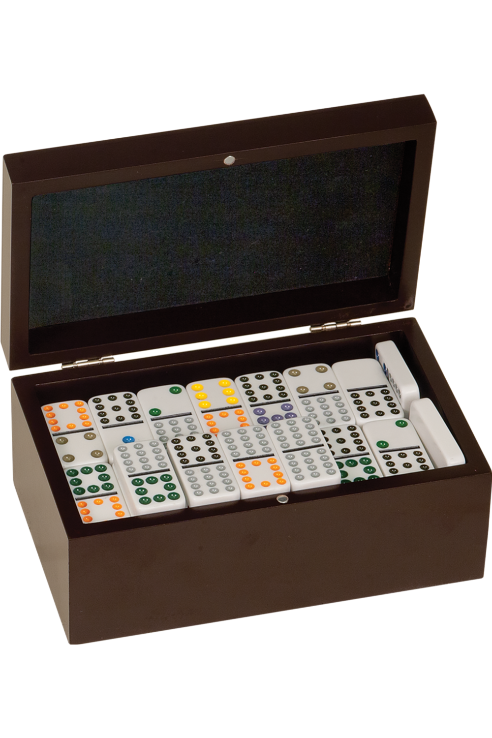 Rosewood Finish Double Twelves Dominos Set with 91 Dominos