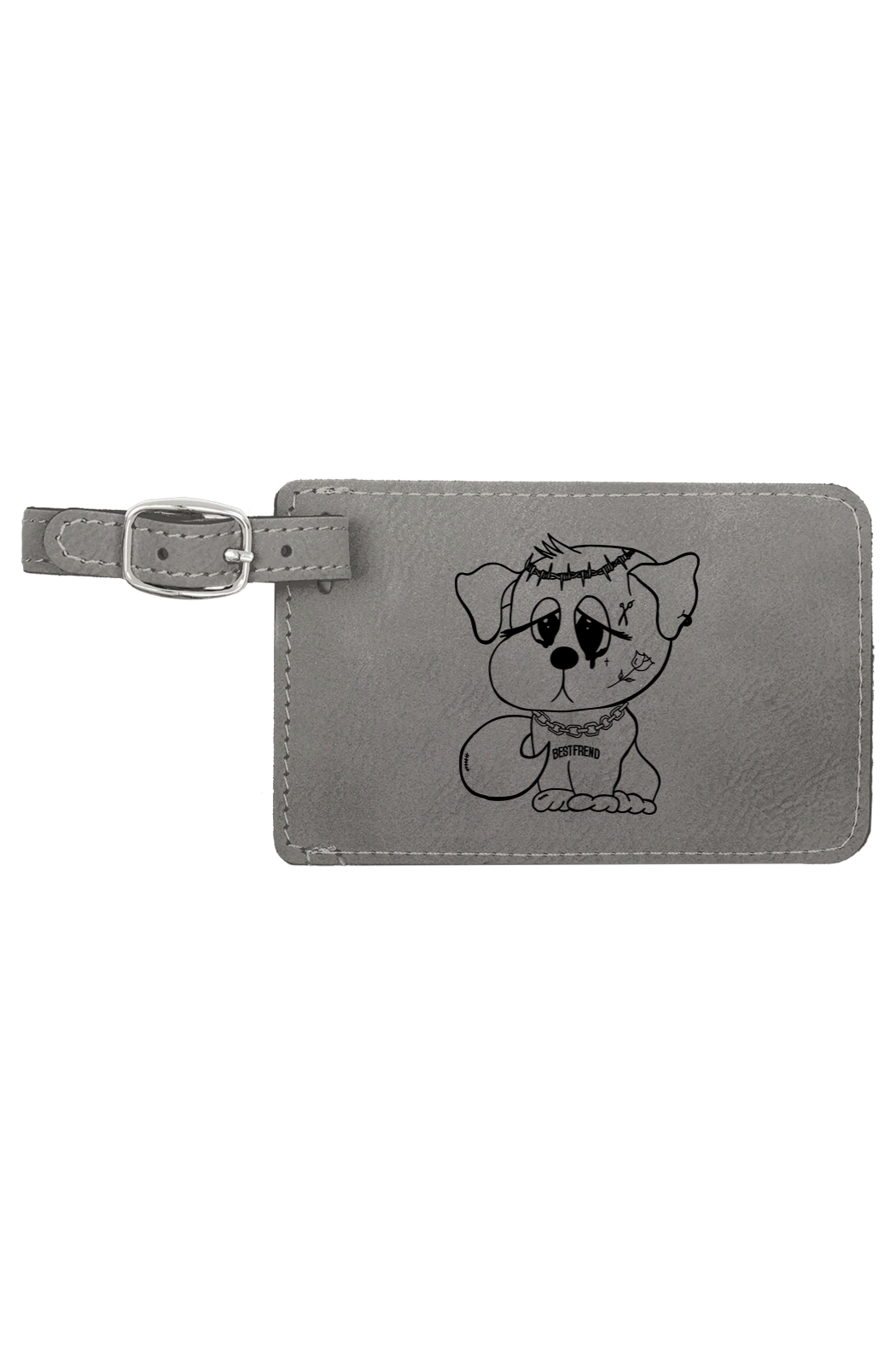 4 1/4" x 2 3/4" Laserable Leatherette Luggage Tag