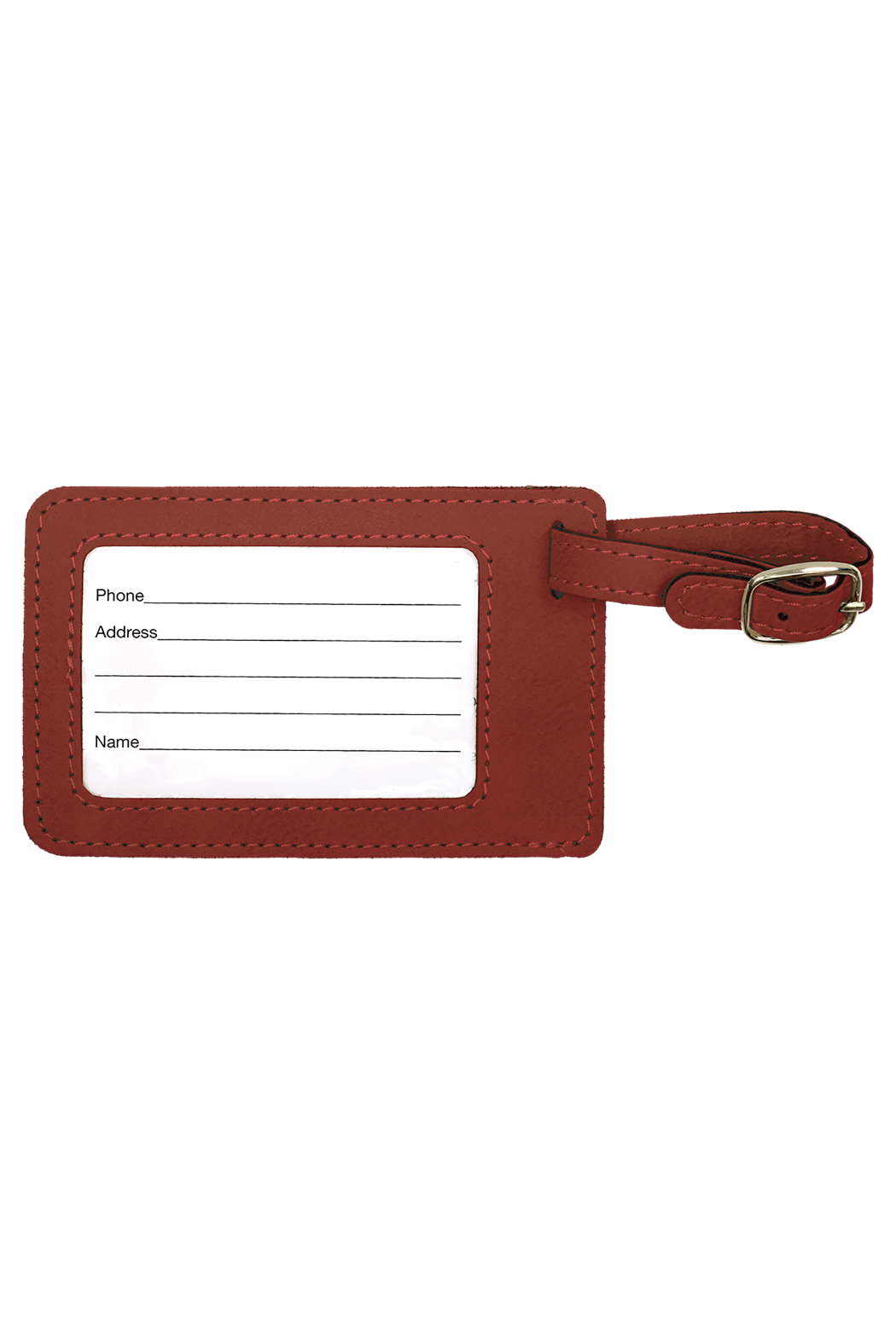 4 1/4" x 2 3/4" Laserable Leatherette Luggage Tag